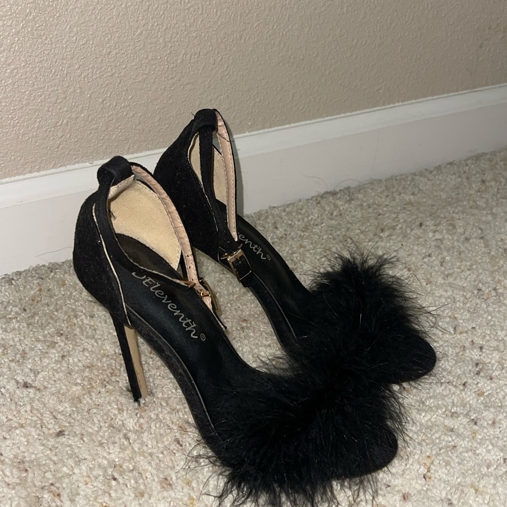 faux fur heels